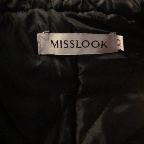 NWOT MISSLOOK Green Coat with Faux Fur - Picture 3 of 3